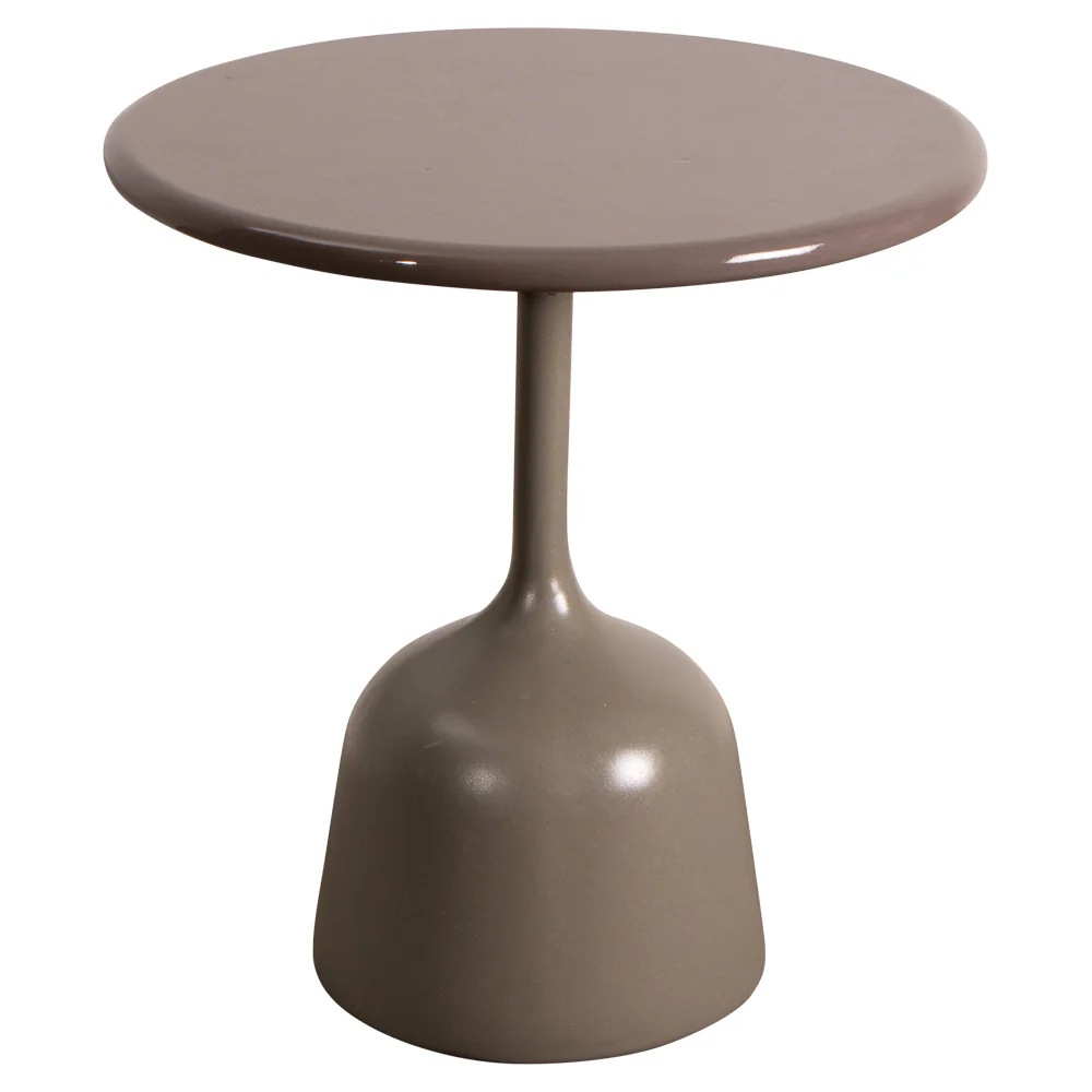 Glaze Small Coffee Table - Taupe Lava Stone Top, Taupe Aluminum Base