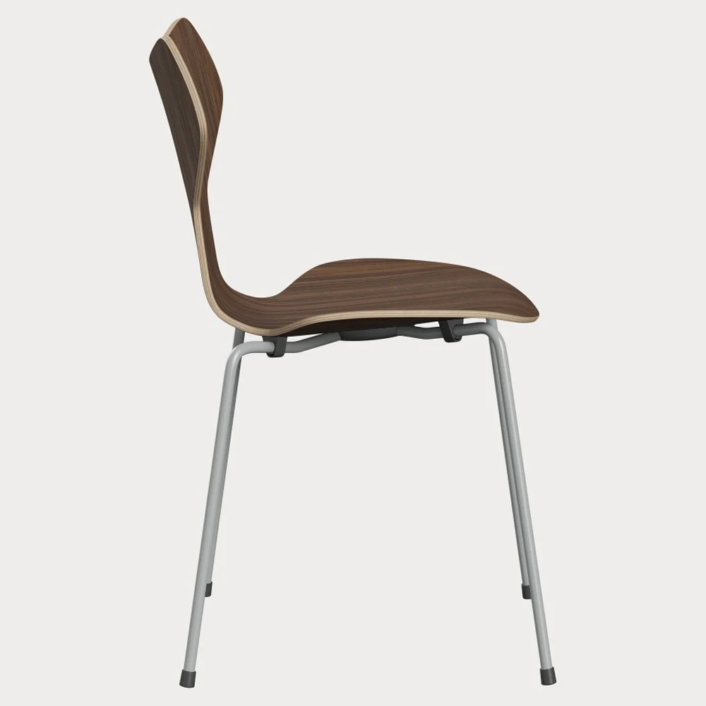 Grand Prix Unupholstered Chair - Natural Veneer, Steel Base - Image 3