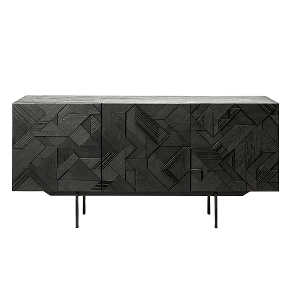 Graphic Sideboard - 3 Doors - Black Teak