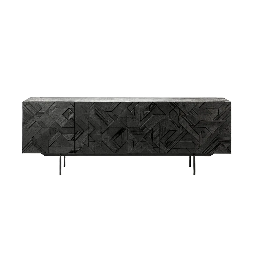 Graphic Sideboard - 4 Doors - Black Teak