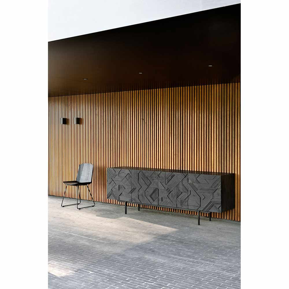 Graphic Sideboard - 4 Doors - Black Teak - Image 4