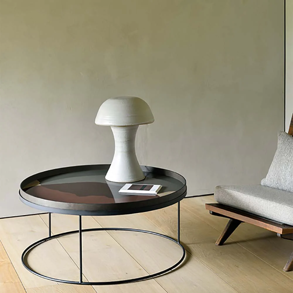 Graphite Combined Dots Glass Tray - Round, Extra Large - Image 5