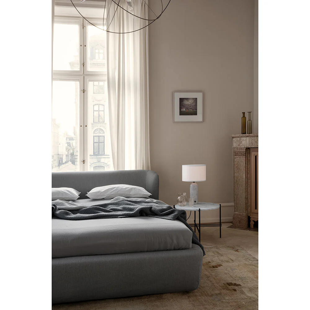 Gravity Table Lamp - White Marble, Canvas Shade - Image 3