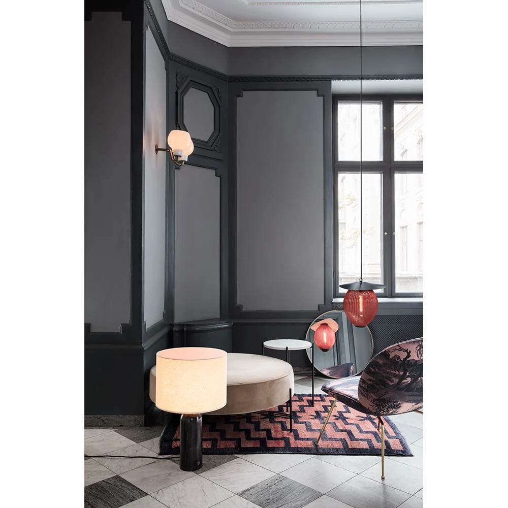 Gravity Table Lamp - Gray Marble, Canvas Shade - Image 5