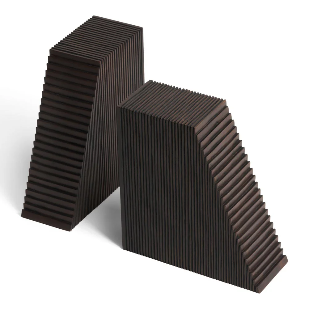 Grooves Book Ends - Dark Brown Mahogany - Image 3