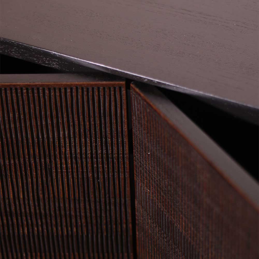 Grooves Sideboard - 4 Doors, Teak - Image 4