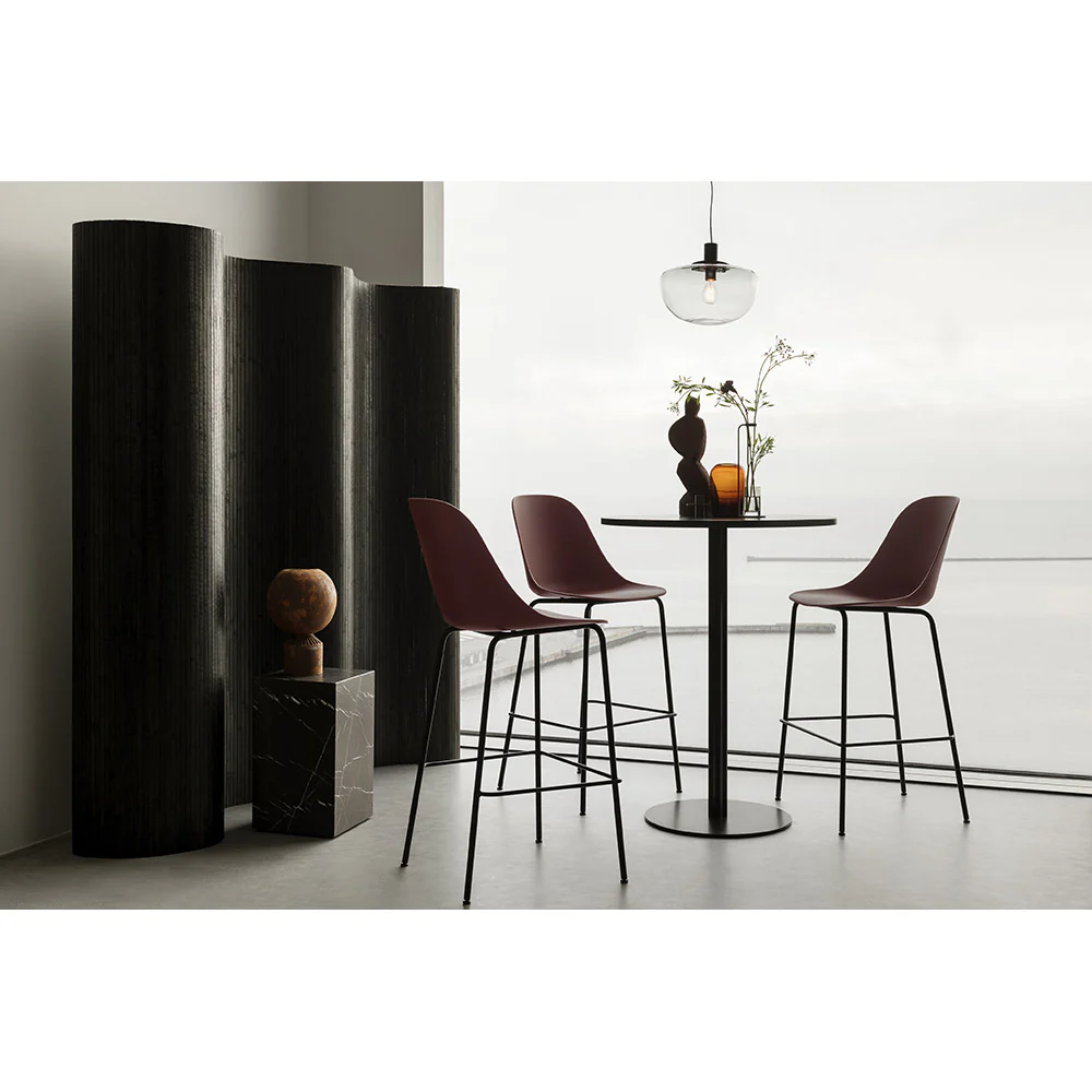 Harbour Column Round Bar Counter Table - Estremoz Marble, Round Base - Image 5