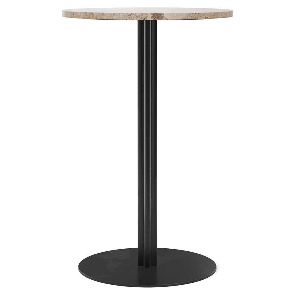 Harbour Column Round Bar Counter Table - Kunis Breccia Stone, Round Base - Image 4