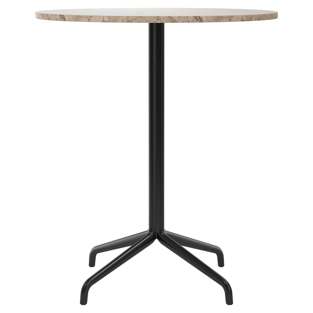 Harbour Column Round Bar Counter Table - Kunis Breccia Stone, Star Base