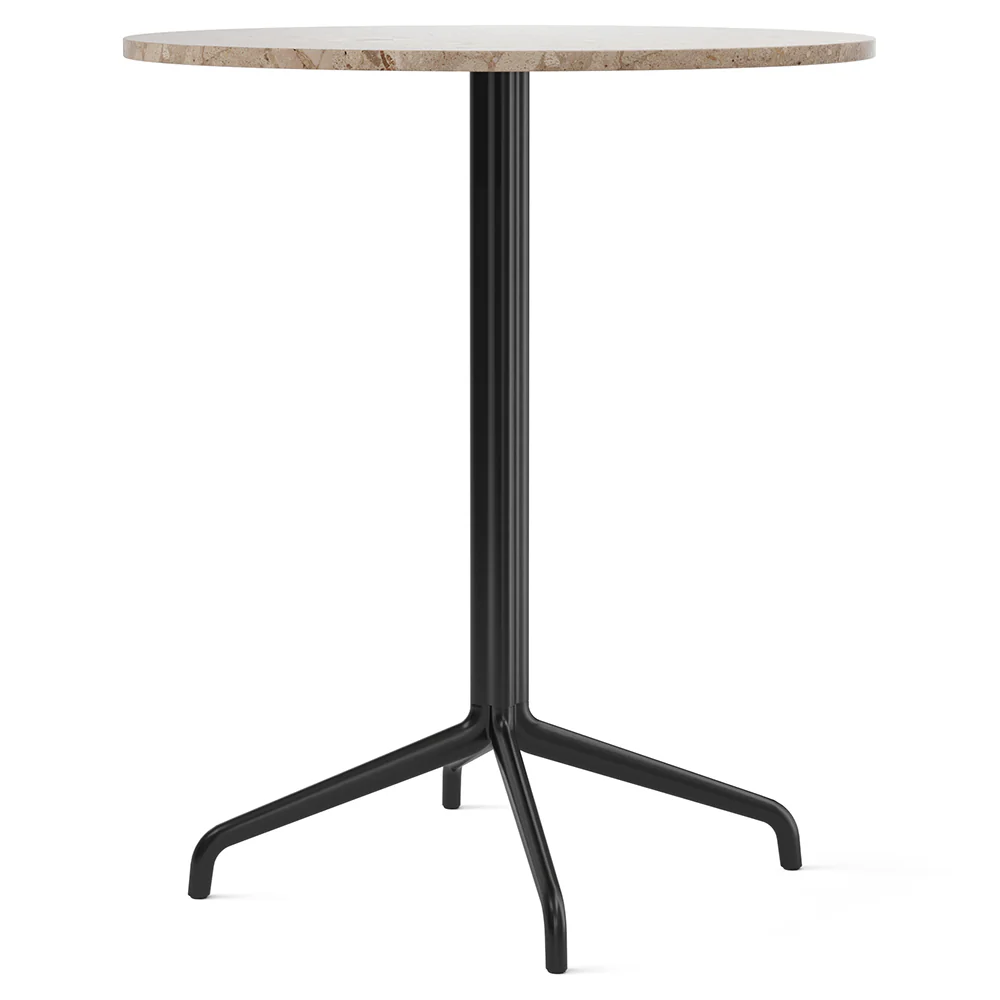 Harbour Column Round Bar Counter Table - Kunis Breccia Stone, Star Base - Image 2