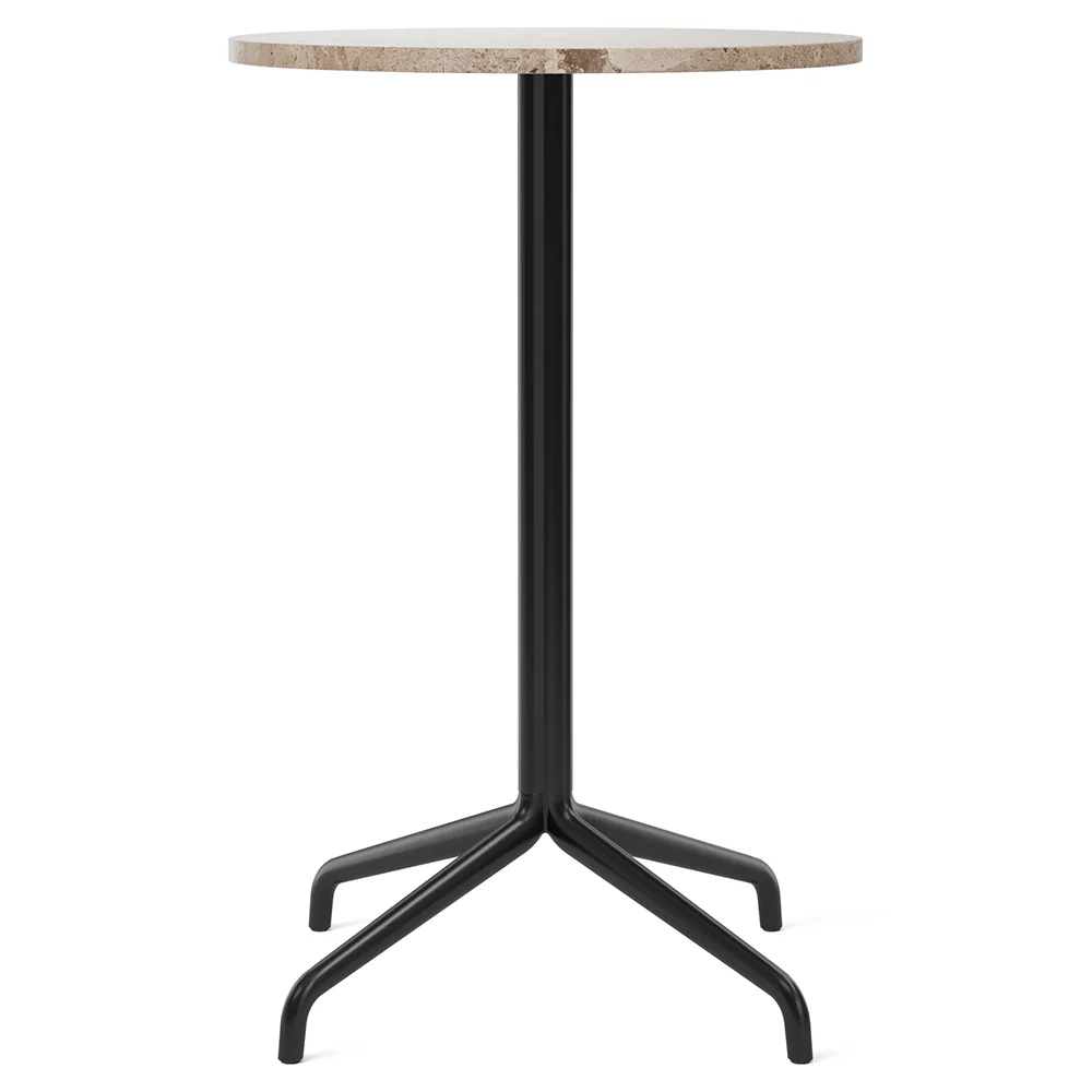 Harbour Column Round Bar Counter Table - Kunis Breccia Stone, Star Base - Image 3