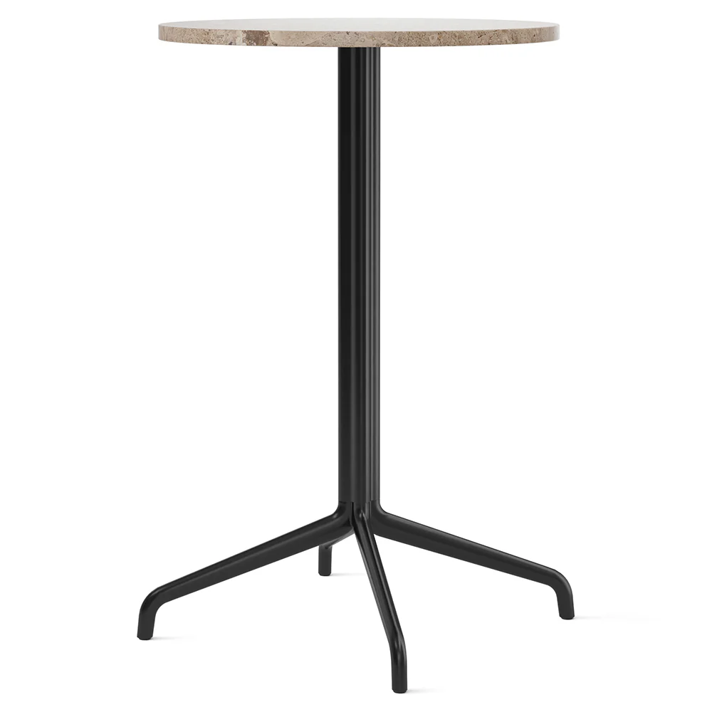 Harbour Column Round Bar Counter Table - Kunis Breccia Stone, Star Base - Image 4