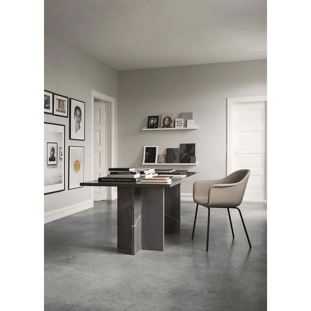 Harbour Dining Chair - Sandy Brown Remix 2, Black Steel Base - Image 3