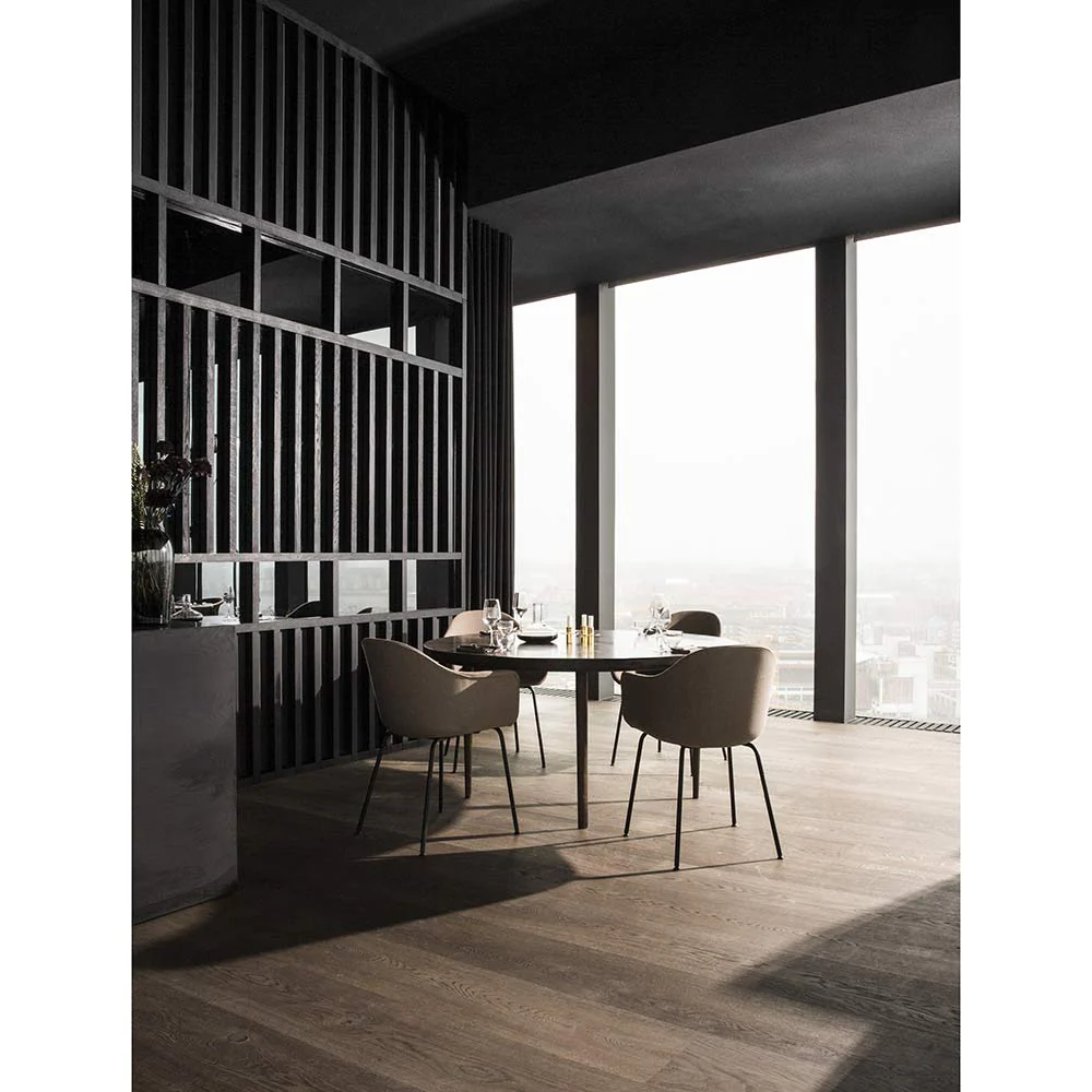 Harbour Dining Chair - Sandy Brown Remix 2, Black Steel Base - Image 5