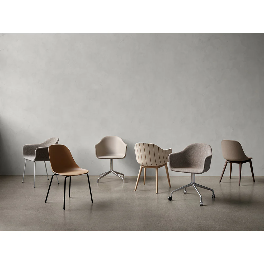 Harbour Upholstered Dining Chair - Black Aluminum Star Base With Casters - Image 10