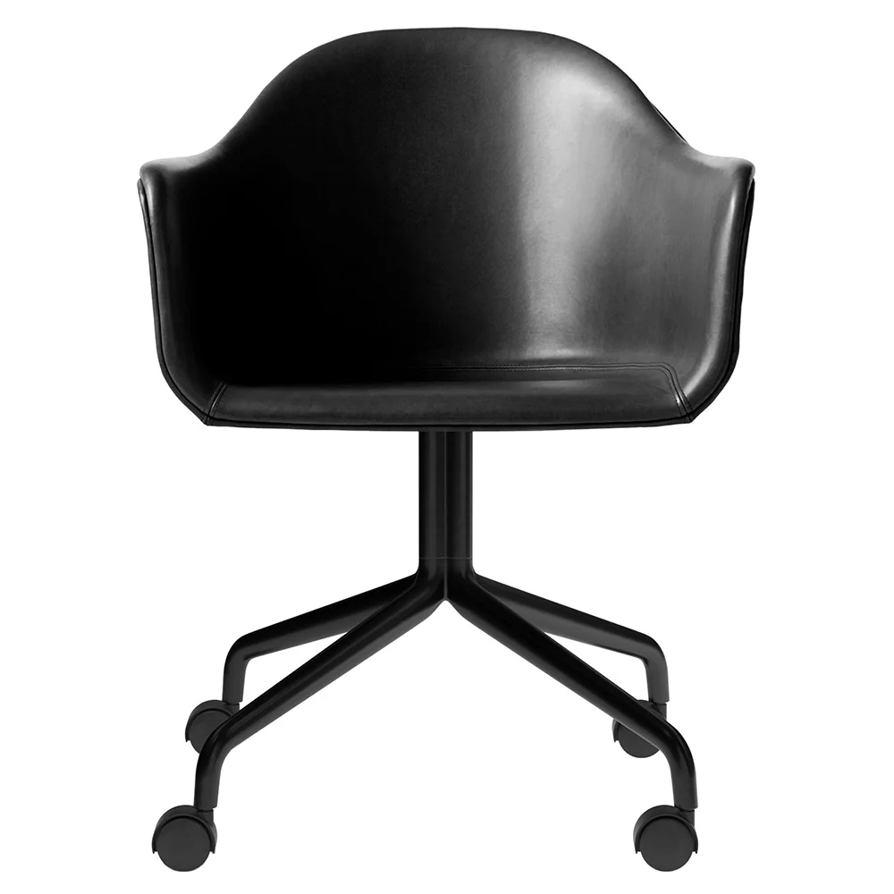 Harbour Upholstered Dining Chair - Black Aluminum Star Base With Casters - Image 2