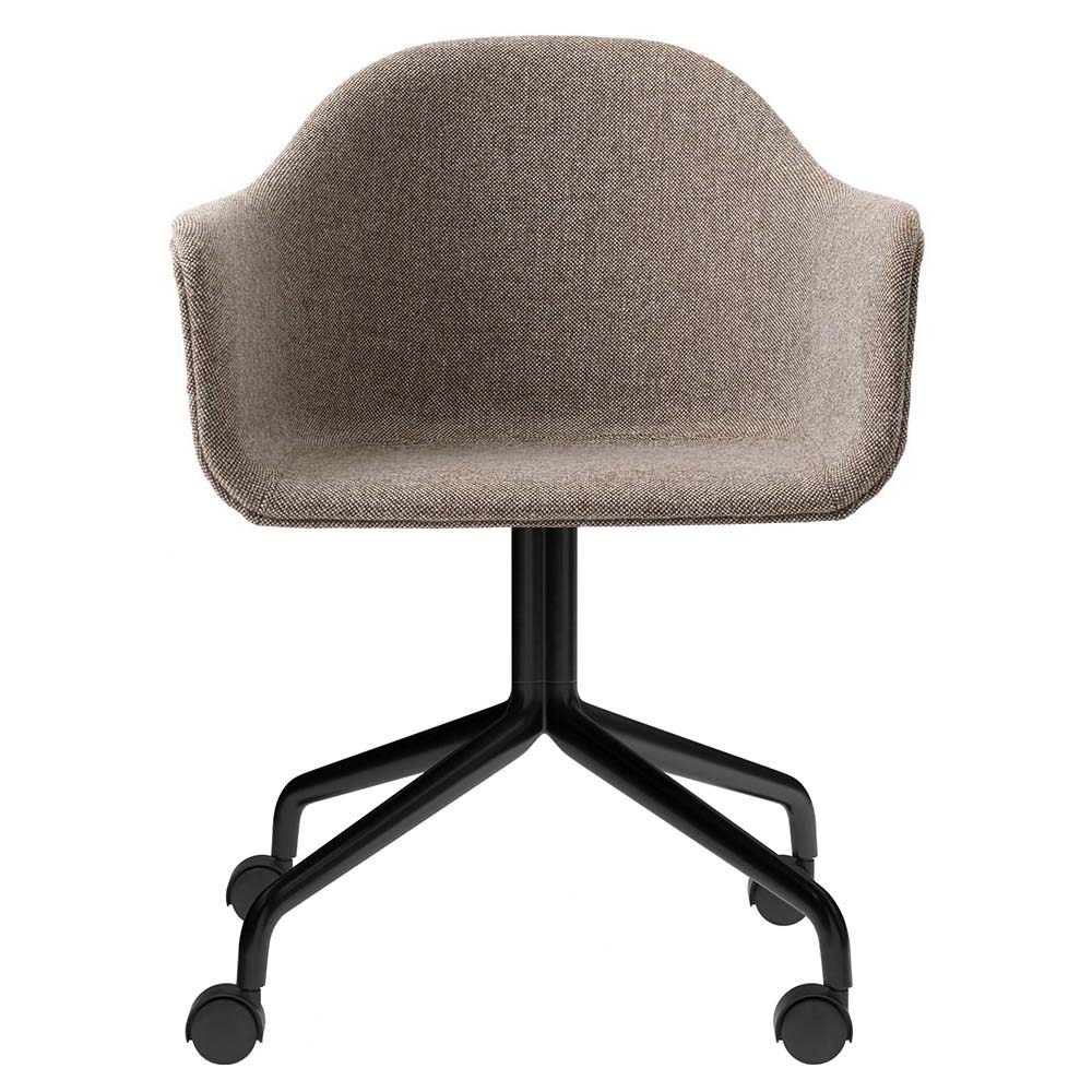 Harbour Upholstered Dining Chair - Black Aluminum Star Base With Casters - Image 3