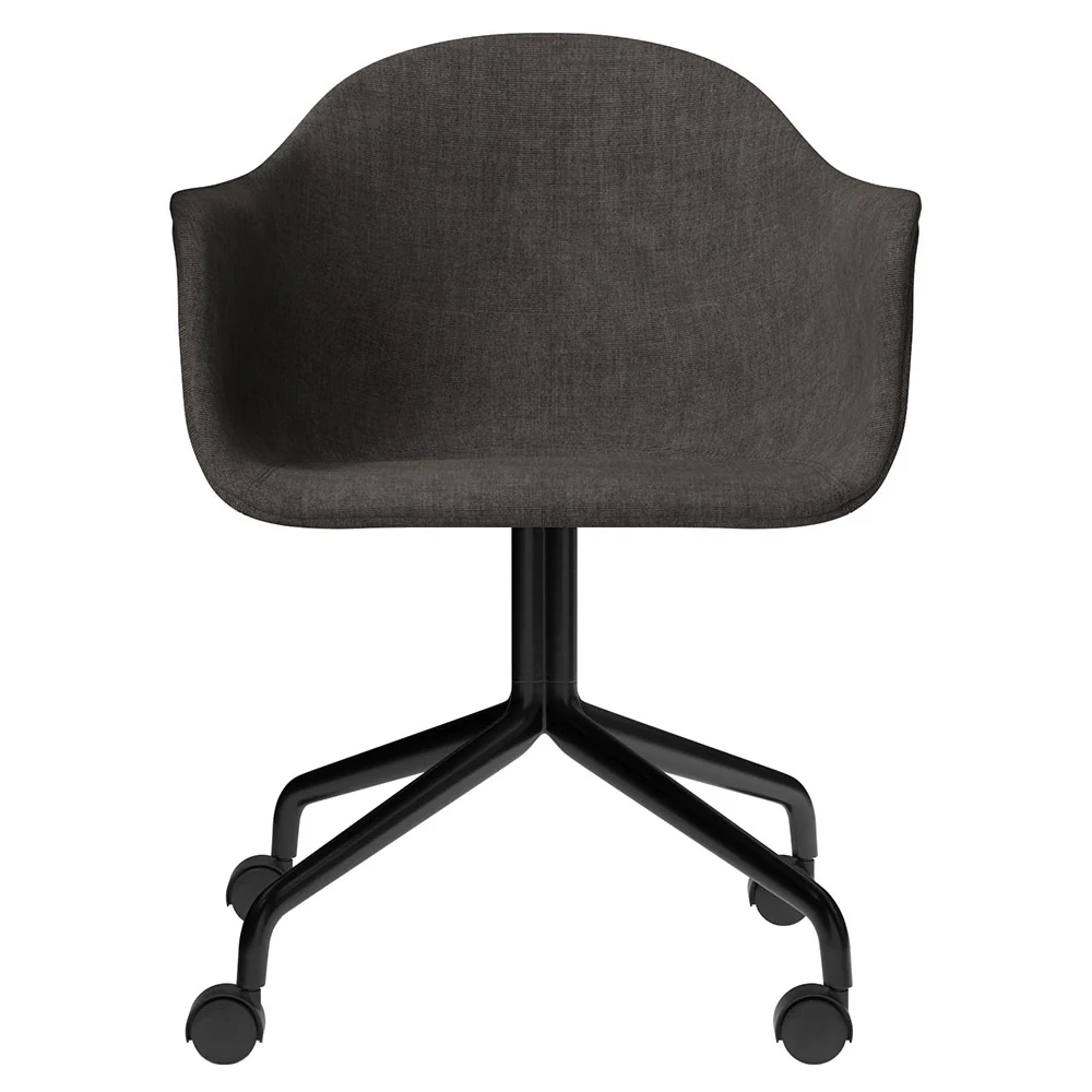 Harbour Upholstered Dining Chair - Black Aluminum Star Base With Casters - Image 4