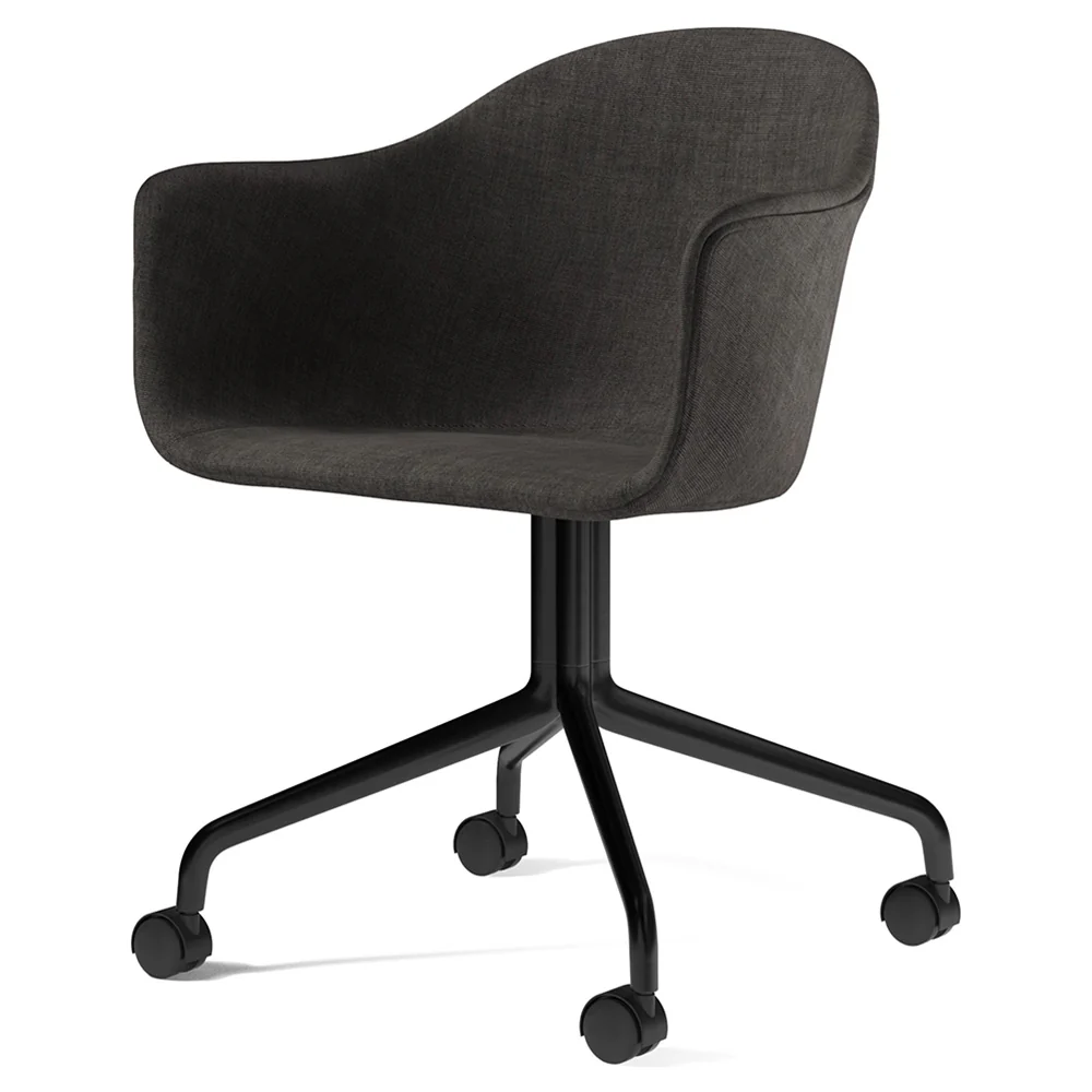 Harbour Upholstered Dining Chair - Black Aluminum Star Base With Casters - Image 5