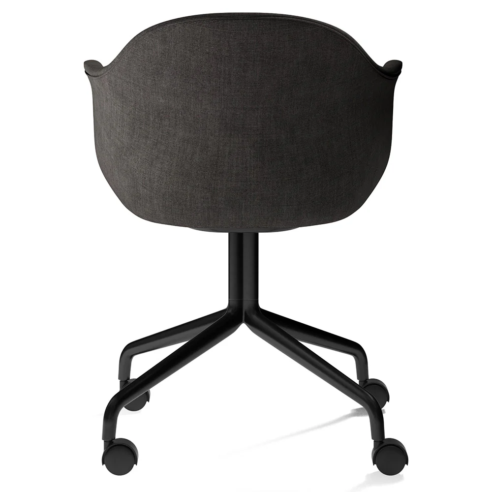 Harbour Upholstered Dining Chair - Black Aluminum Star Base With Casters - Image 6
