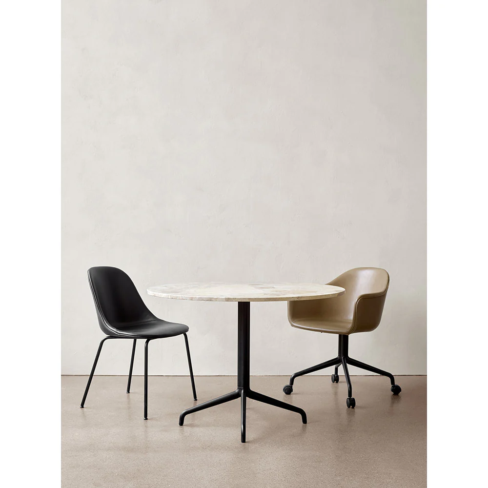 Harbour Upholstered Dining Chair - Black Aluminum Star Base With Casters - Image 8