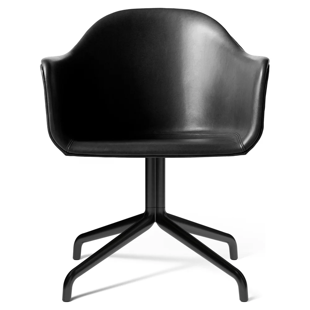 Harbour Upholstered Dining Chair - Black Aluminum Swivel Star Base - Image 3