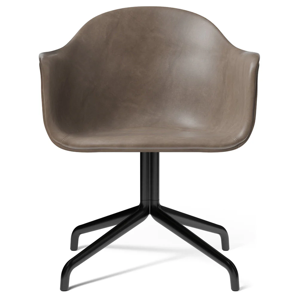 Harbour Upholstered Dining Chair - Black Aluminum Swivel Star Base - Image 4