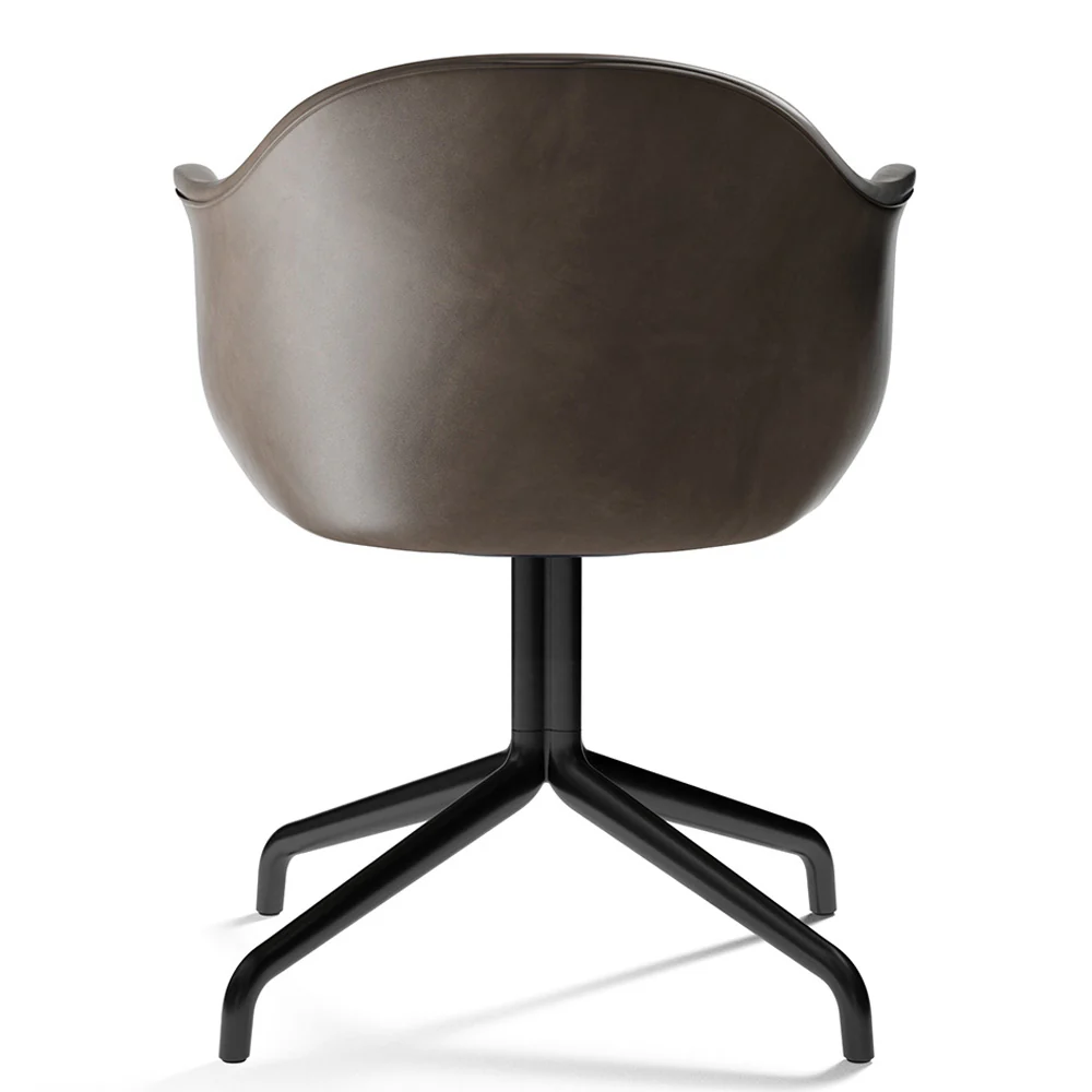 Harbour Upholstered Dining Chair - Black Aluminum Swivel Star Base - Image 6