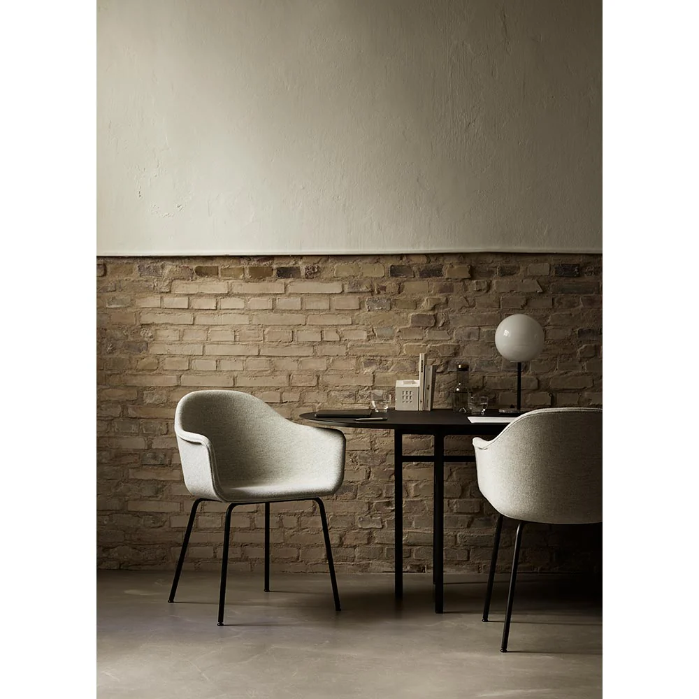 Harbour Upholstered Dining Chair - Black Steel Base - Image 7