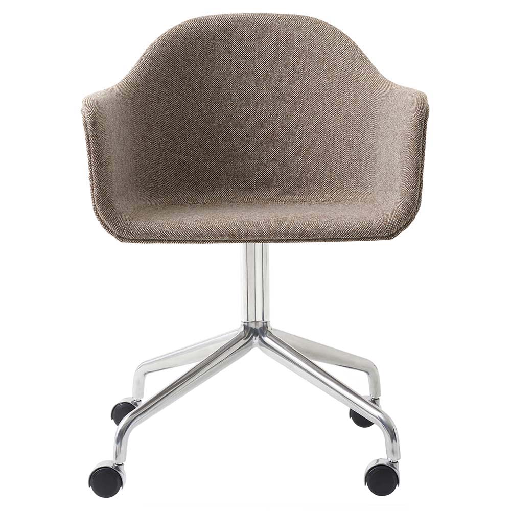Harbour Upholstered Dining Chair - Polished Aluminum Star Base With Casters - Image 3