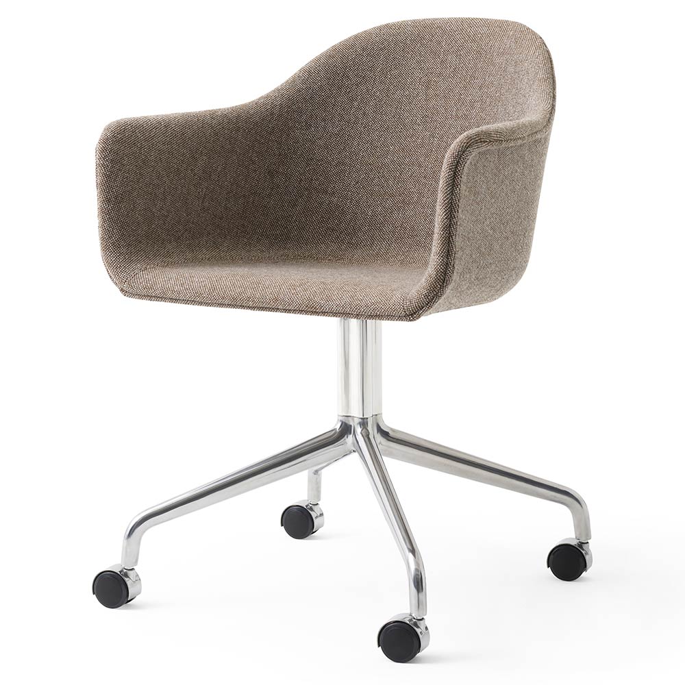 Harbour Upholstered Dining Chair - Polished Aluminum Star Base With Casters - Image 4