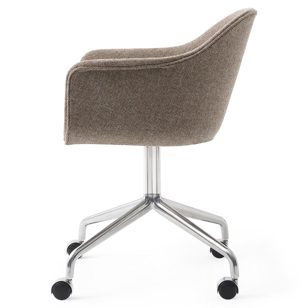 Harbour Upholstered Dining Chair - Polished Aluminum Star Base With Casters - Image 5