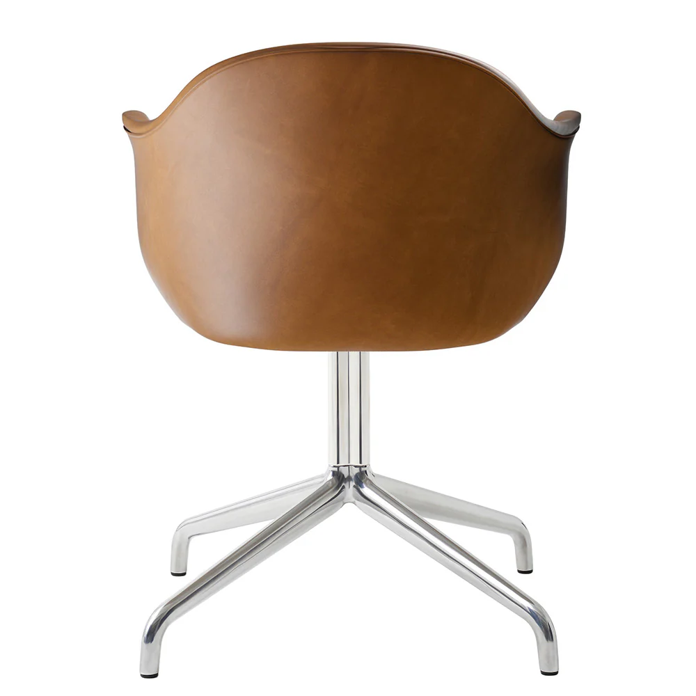 Harbour Upholstered Dining Chair - Polished Aluminum Swivel Star Base - Image 3