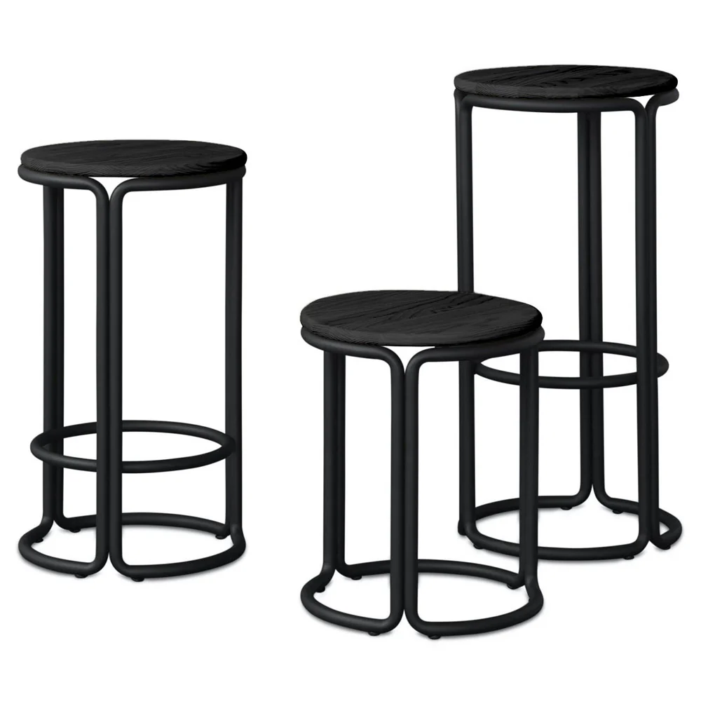 Hardie Bar Stool - Black Ash, Black Frame - Image 2