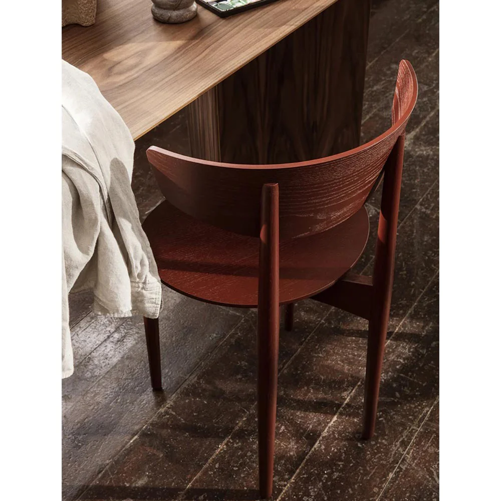 Herman Dining Chair - Wood Frame, Red Brown - Image 4