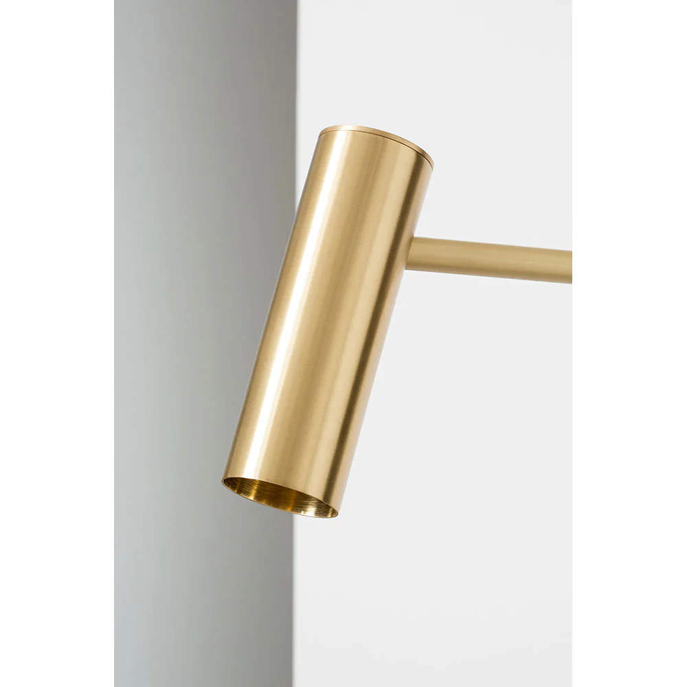 Heron Floor Lamp - Satin Brass, Black Marble Base - Image 5