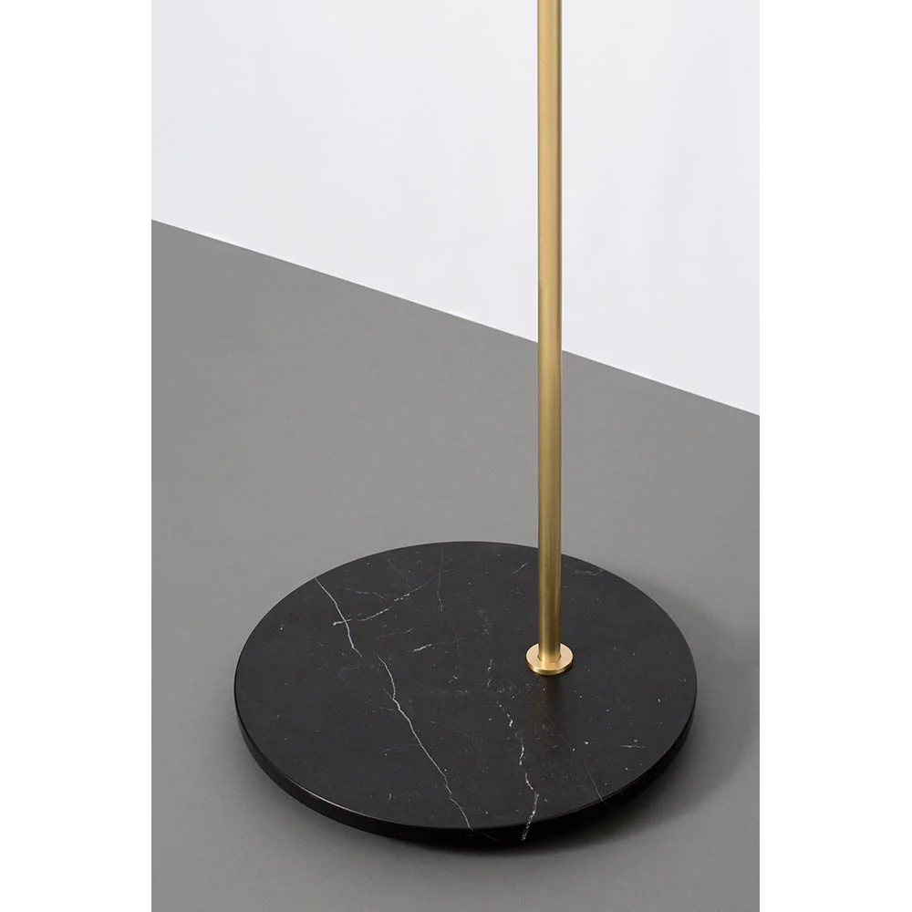 Heron Floor Lamp - Satin Brass, Black Marble Base - Image 6