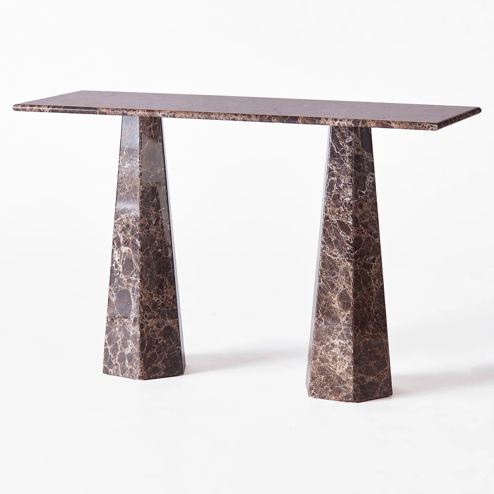 Hexagon Console Table - Dark Emperador Marble - Image 2