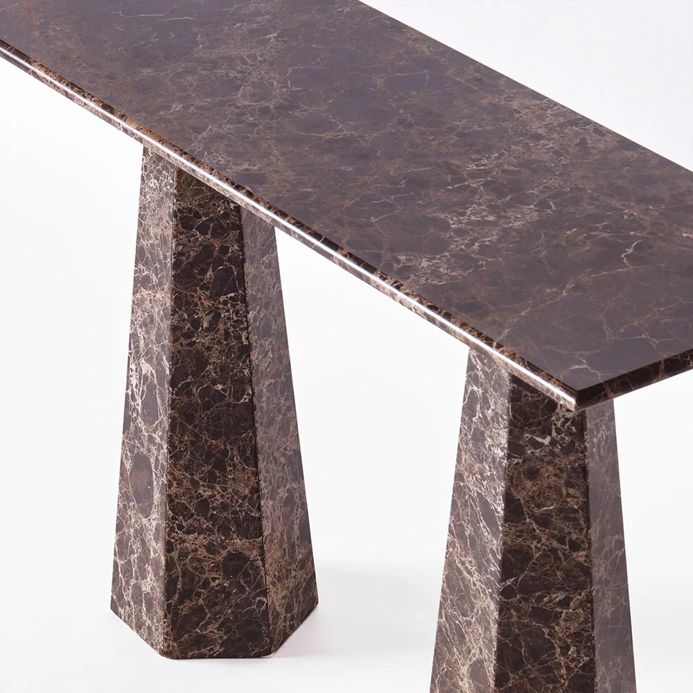 Hexagon Console Table - Dark Emperador Marble - Image 3