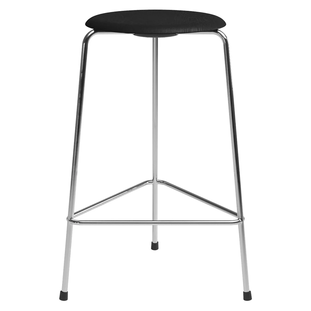 High Dot Stool 3 Legs - Black Ash, Chrome Base