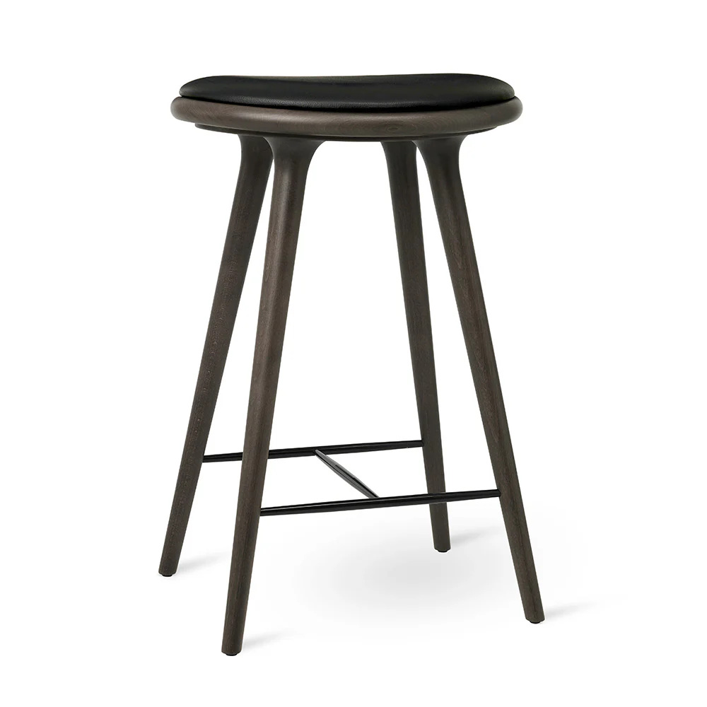 High Stool - Beech, Sirka Gray Stain Lacquered