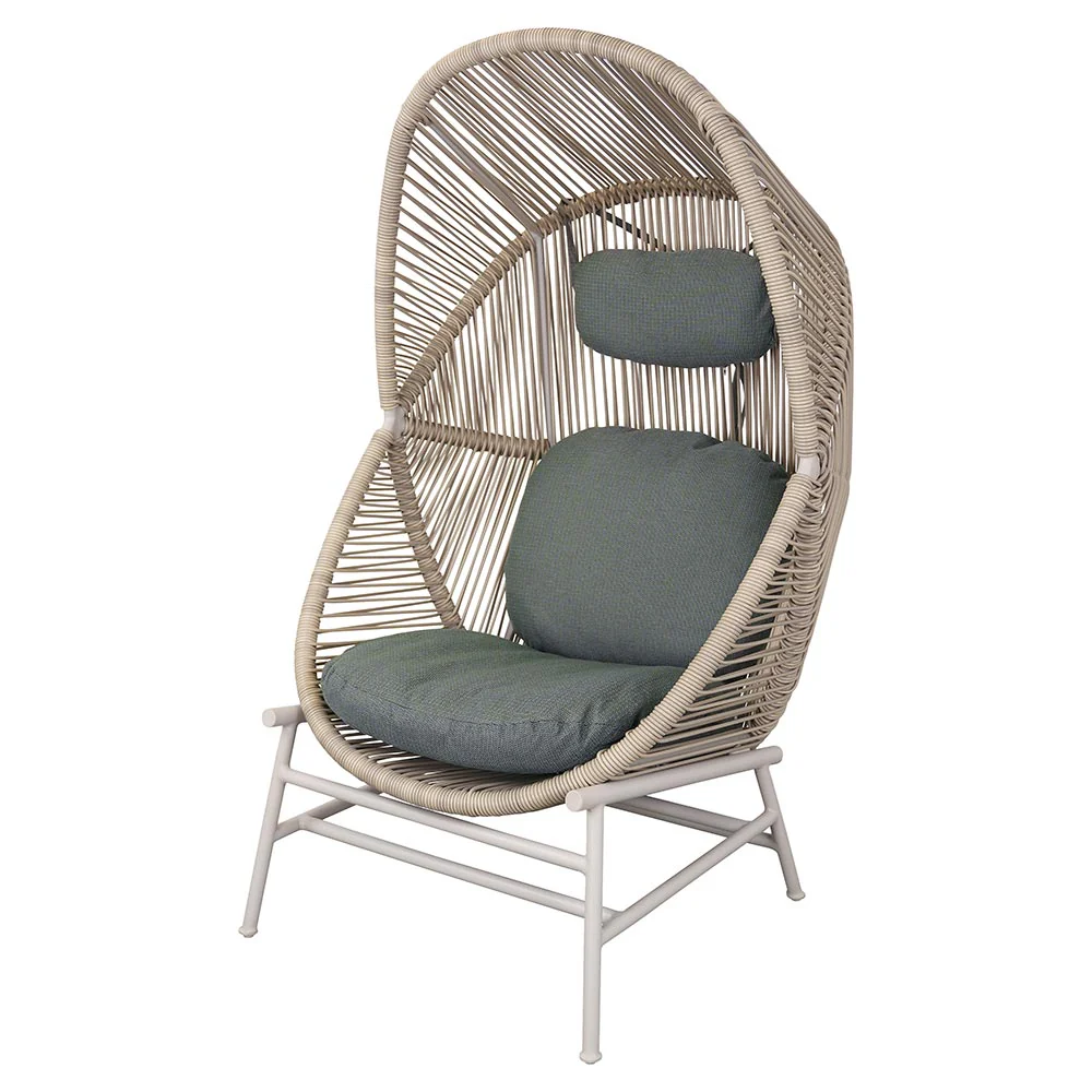 Hive Outdoor Chair - Light Green Cushions, Sand Weave Chair, Sand Aluminum Base - Image 2