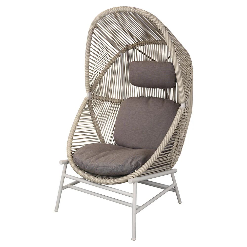 Hive Outdoor Chair - Taupe Cushions, Sand Weave Chair, Sand Aluminum Base - Image 2
