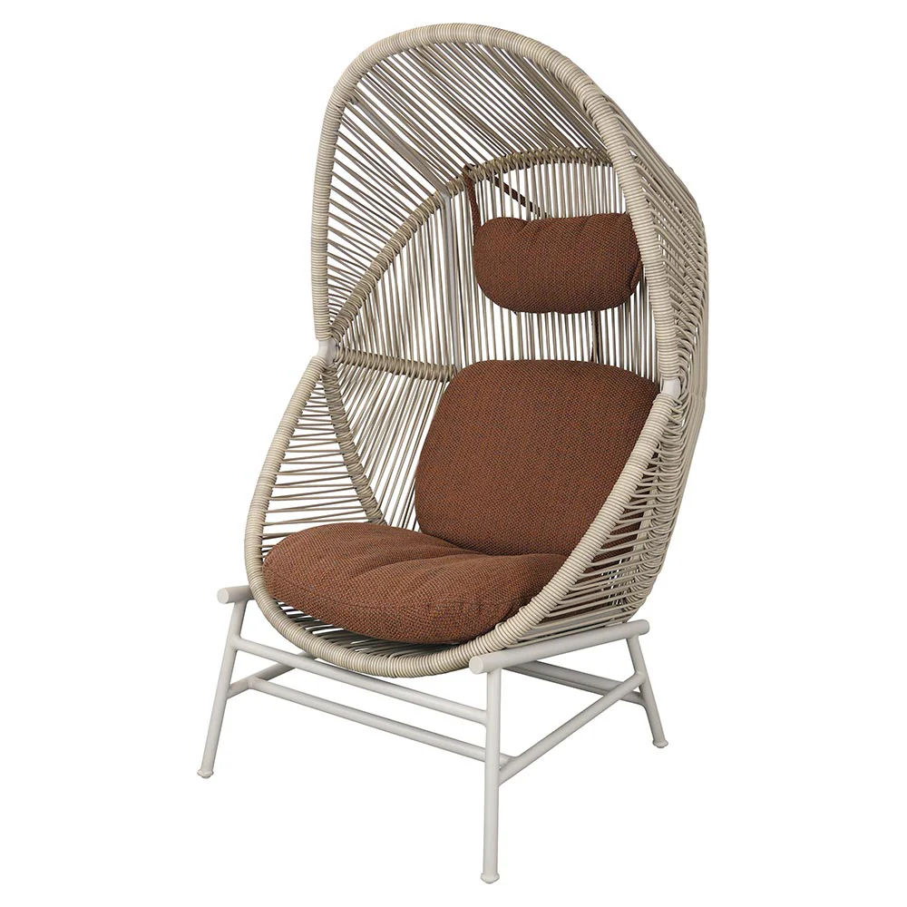 Hive Outdoor Chair - Umber Brown Cushions, Sand Weave Chair, Sand Aluminum Base - Image 2