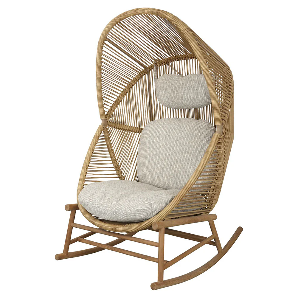 Hive Outdoor Rocking Chair - Desert Sand, Natural Frame - Image 2