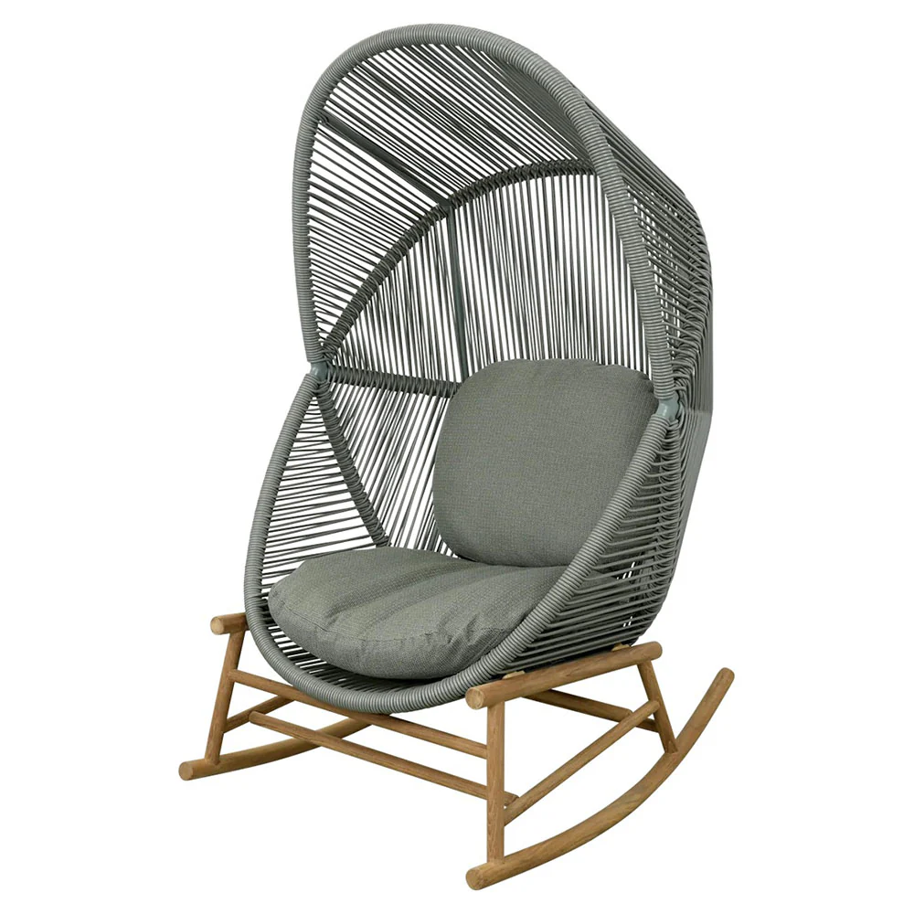 Hive Outdoor Rocking Chair - Light Green Cushions, Dusty Green Frame