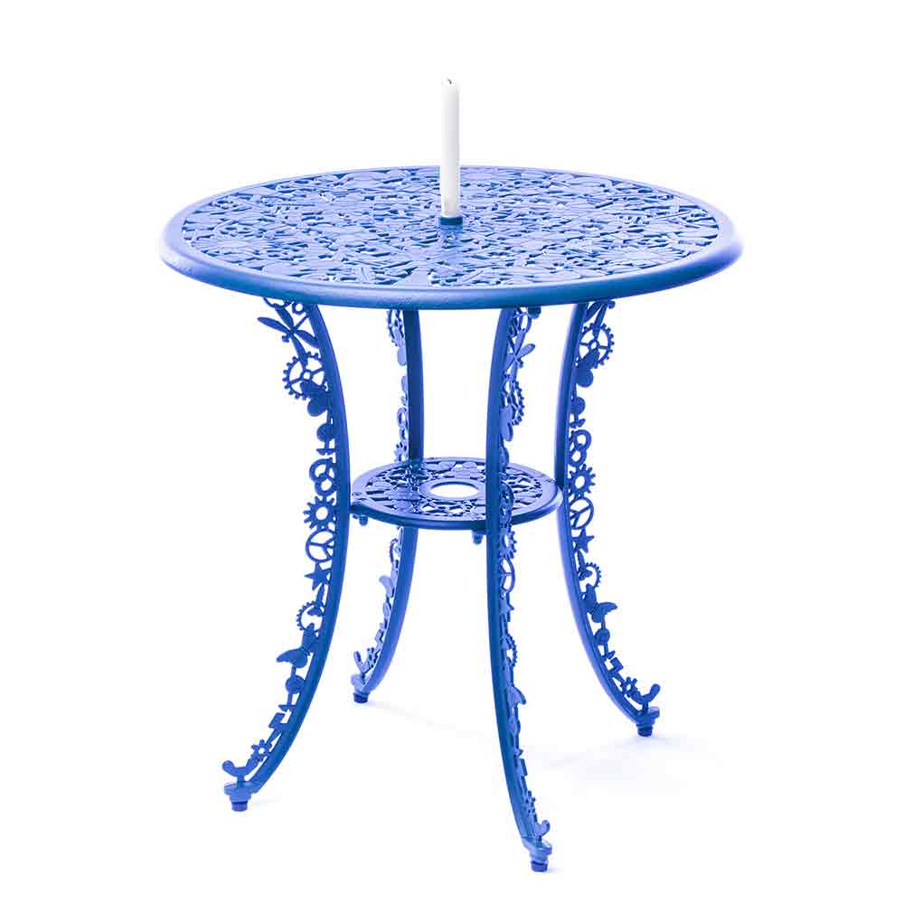 Industry Aluminum Round Table - Blue - Image 3