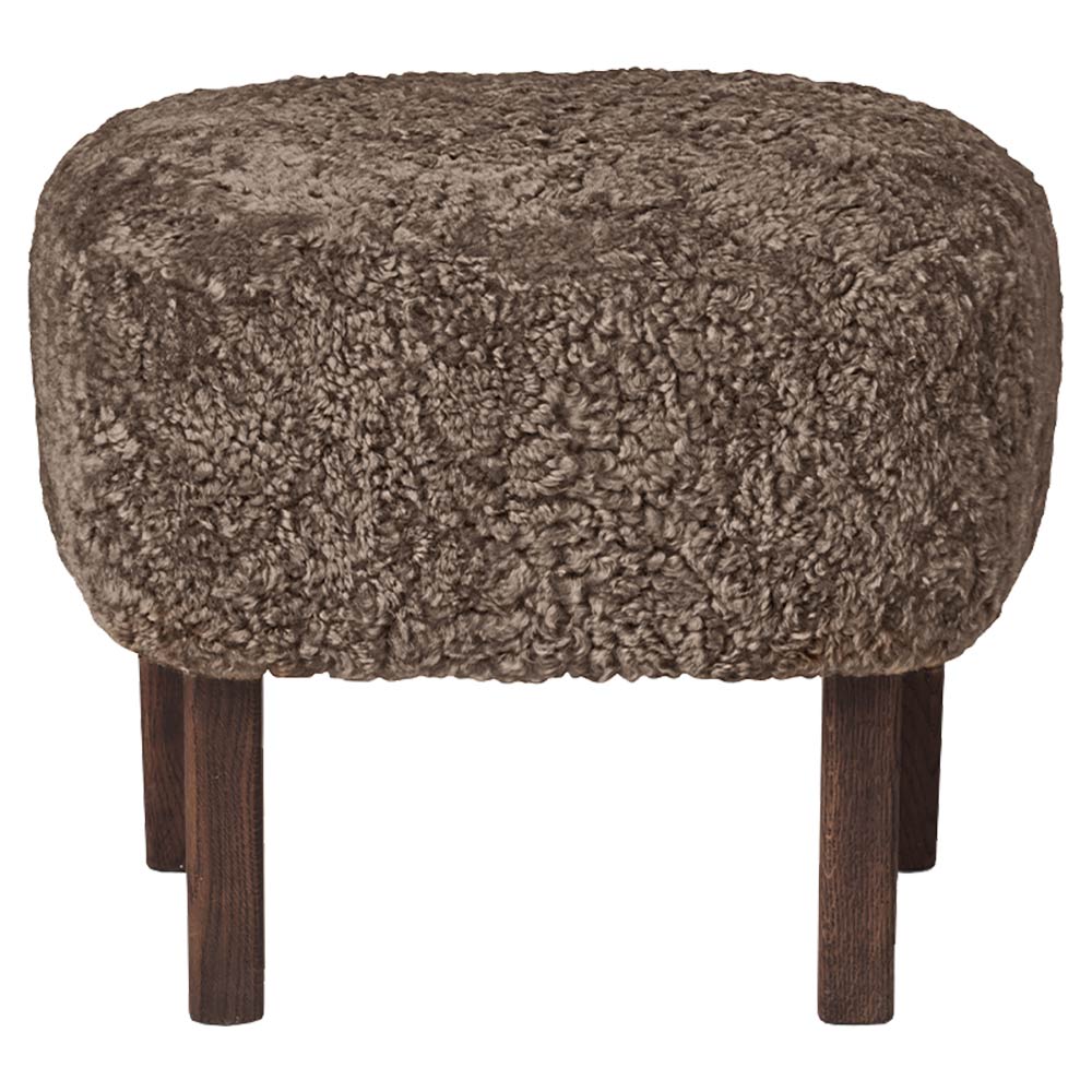 Ingeborg Footstool - Sahara Sheepskin, Dark Stained Oak