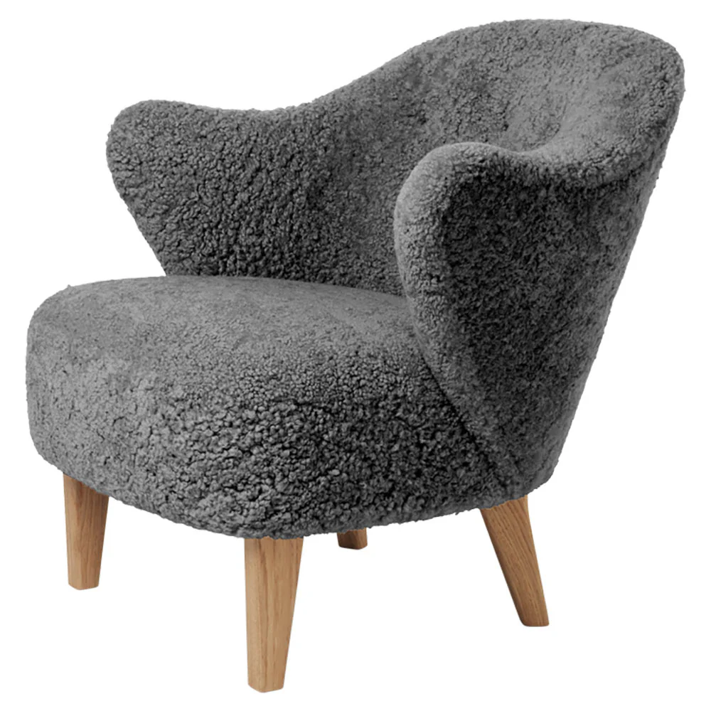 Ingeborg Lounge Chair - Anthracite Sheepskin, Natural Oak