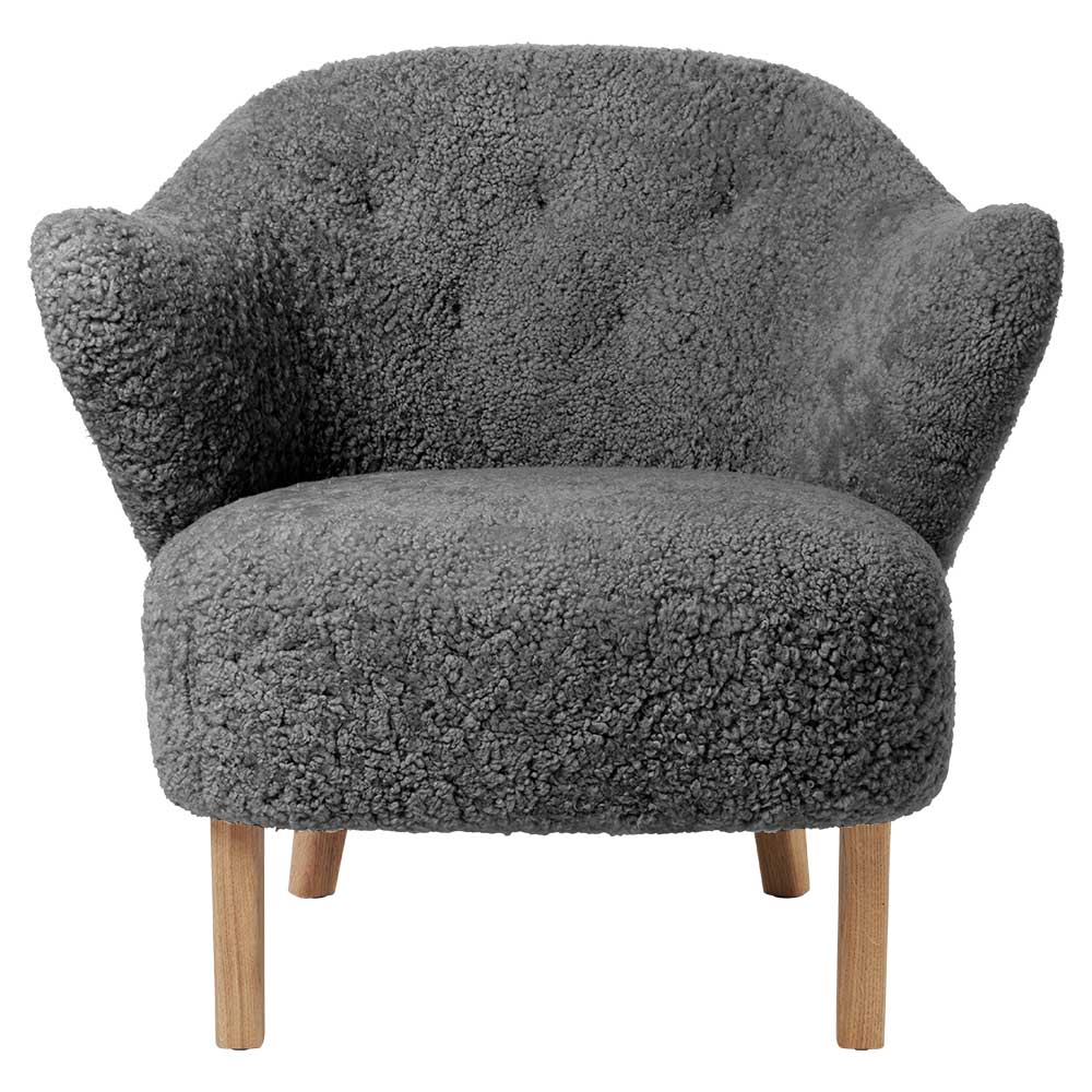 Ingeborg Lounge Chair - Anthracite Sheepskin, Natural Oak - Image 2